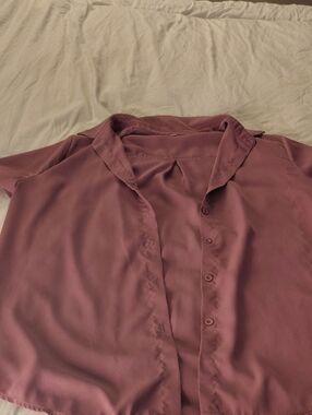 Button-Front Mauve Blouse